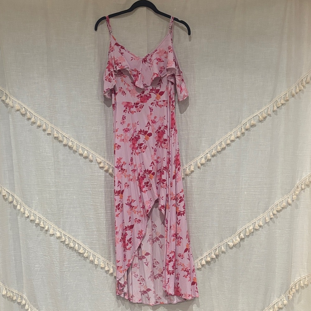 Rewind Pink Floral High Low Dress